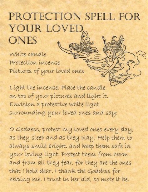 Protection Spell For Your Loved Ones Printable Spell Pages Witches