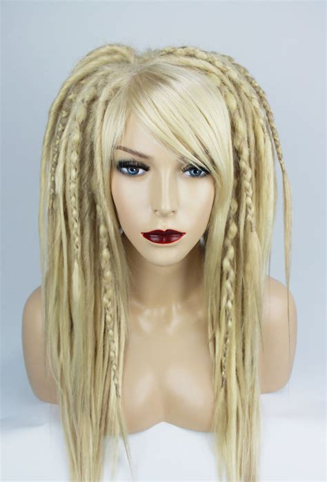 Mixed Blonde Full Synthetic Dread Wig With Few Criss Crossed Etsy