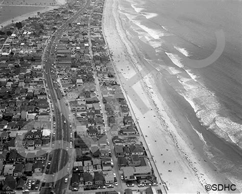 Mission Beach Mission Blvd Aerial Looking South 1957 San