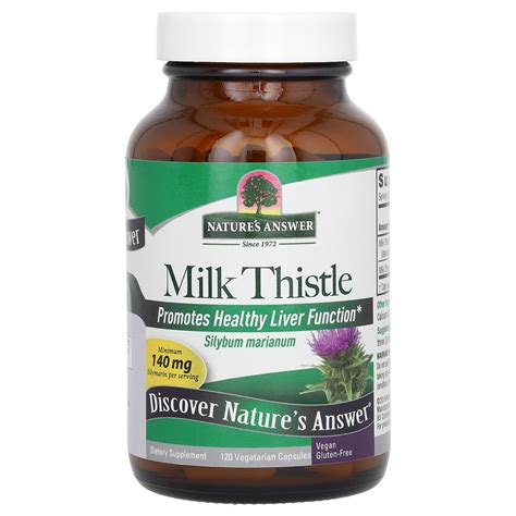 Nature S Answer Milk Thistle 140 Mg 120 Vegetarian Capsules