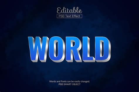 Premium Psd 3d Style World Text Effect