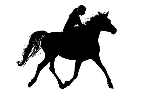 Woman Riding Horse Silhouette