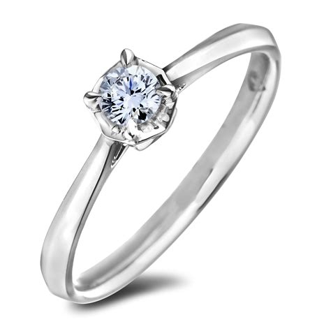 0.16 Carat Forevermark Solitaire Diamond Engagement Ring in 18K White ...