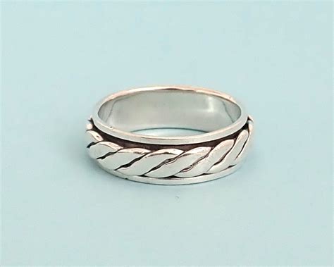 Sterling Silver Infinity Spinner Band Ring For A Man Very Etsy