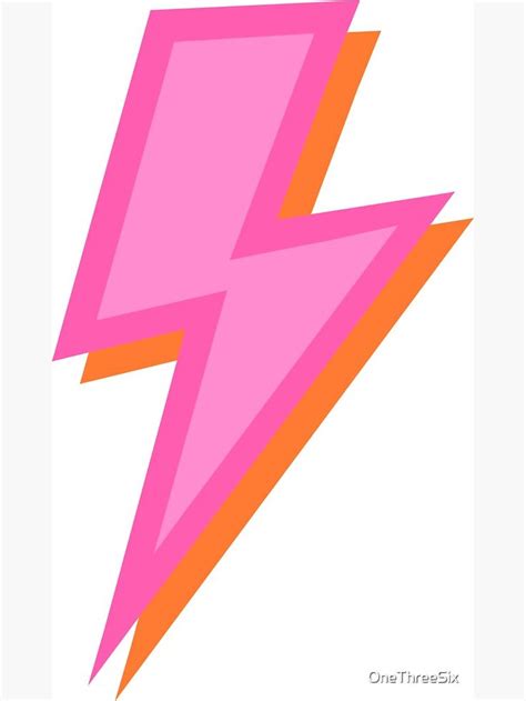 Pink And Orange Lightning Bolts Magnet By Onethreesix Lightning Bolt