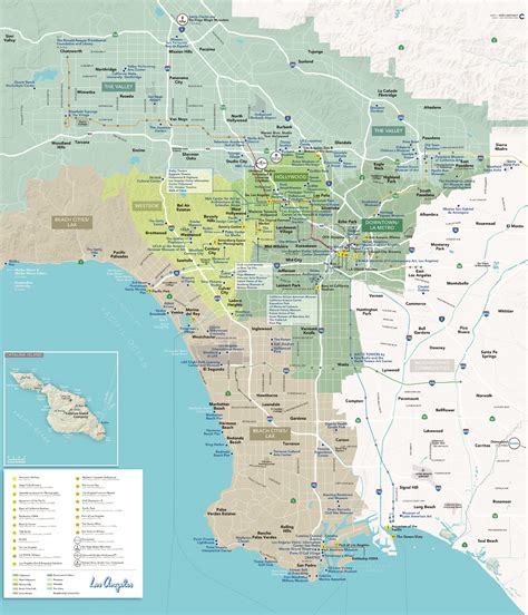 Karte der usa mit westküste überblick über alle staaten karte für jede der 50 bundesstaaten mit bezirken informationen zur hauptstadt, größten stadt, einwohner & spitzname jetzt. Karte von Los Angeles area - Karte der Gegend von LA ...