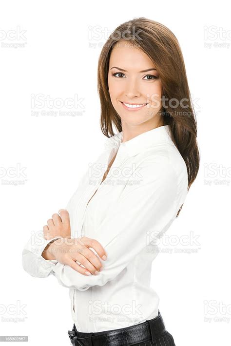 glücklich lächelnd businessfrau auf weiß stockfoto und mehr bilder von asiatischer und indischer