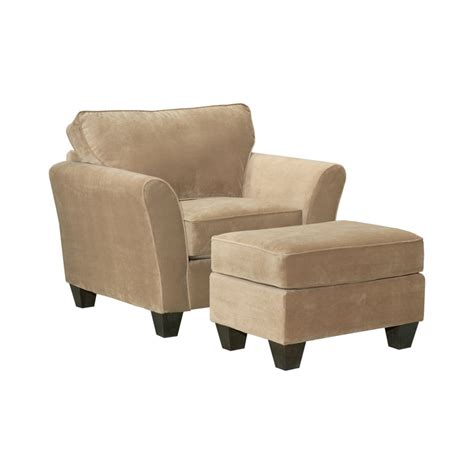 Broyhill Maddie Chair And Ottoman Set In Ribbed Mocha Broyhill