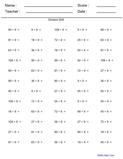 Download Division Table 1 100 Chart Templates Divisio