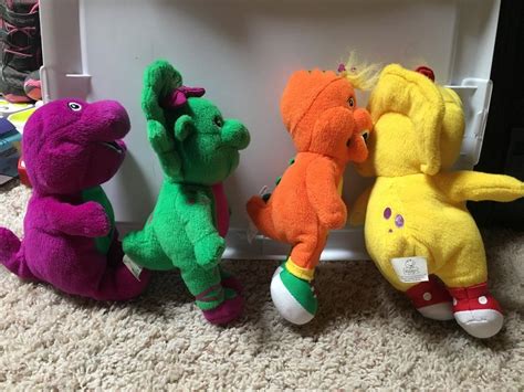 Barney And Friends Plush Doll Barney Riff Bj Baby Bop Full Set With