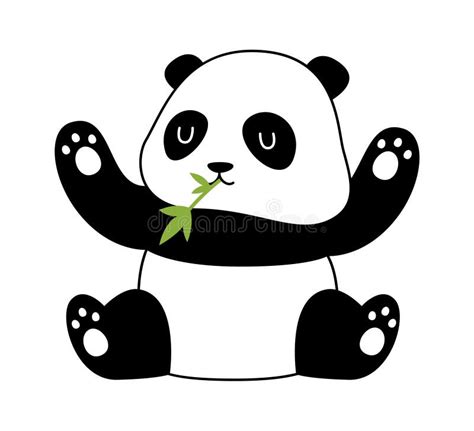 Panda Eating Bamboo Stock Vector Illustration Of China 278198832