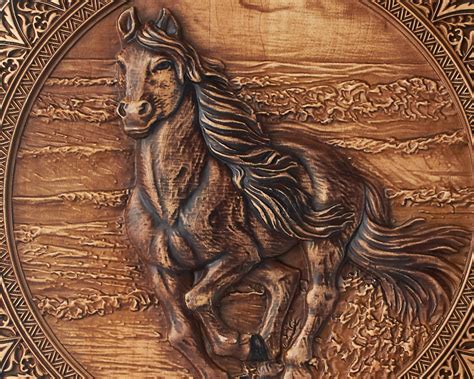 Horse Wood Carving Wall Art Arabian Horse Wood Art Galloping Etsy