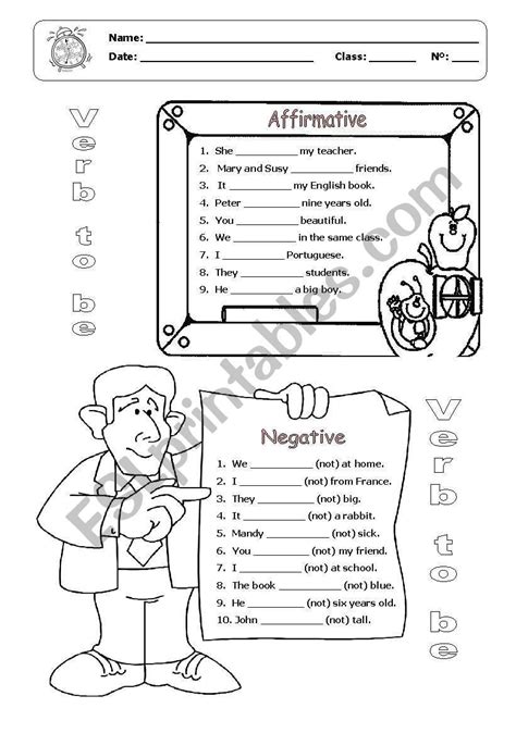 Verb To Be Affirmative And Negative Form Esl Worksheet By Anniesa My