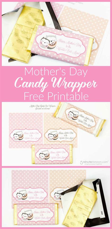 These wrappers can be used as small gift wraps to wrap small items like earrings, or. Mother's Day Candy Bar Wrapper Free Printable