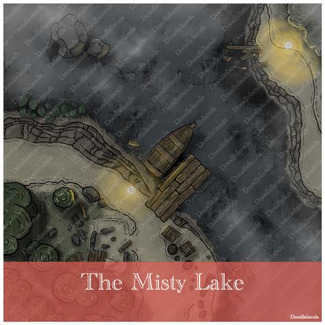The Misty Lake Dnd Battle Map Doodlelands