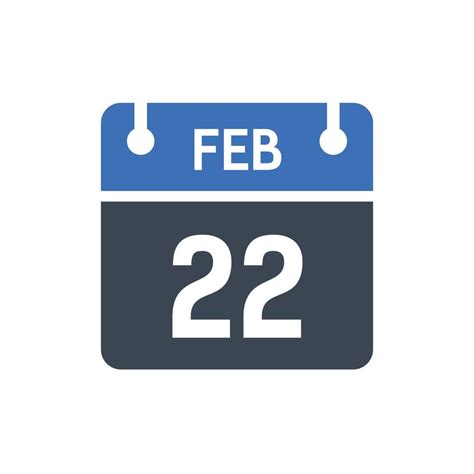 February 22 Calendar Icon Date Icon 5261049 Vector Art At Vecteezy