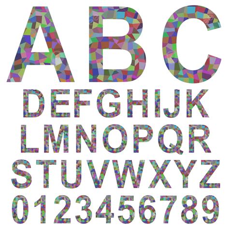 Multicolor Mosaic Font Set Color Font Alphabet Vector Word Vector
