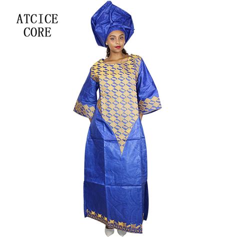 African Dresses For Women Free Shipping 2018 New Design African Bazin