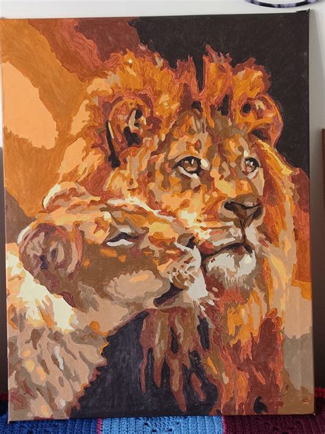 Paint By Numbers Lion And Lioness Couple Figuredart