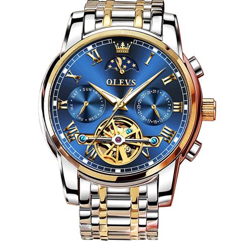 Olevs Luxury Automatic Movement Watch Men Mechanical Waterproof