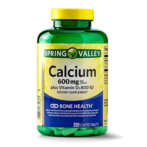 Spring Valley Calcium Plus Vitamin D Coated Tablets 600 Mg 250 Ct