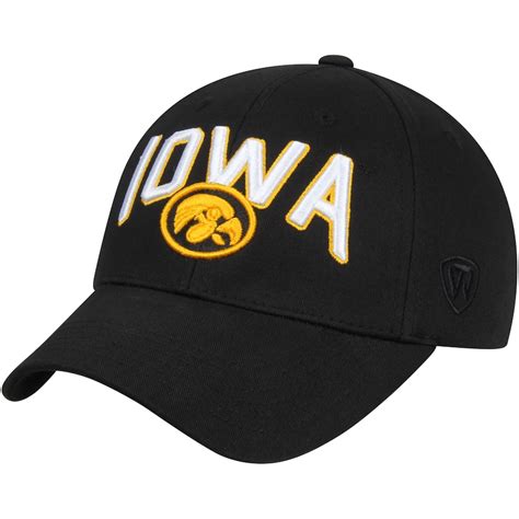 Top Of The World Iowa Hawkeyes Black Basic Structured Adjustable Hat