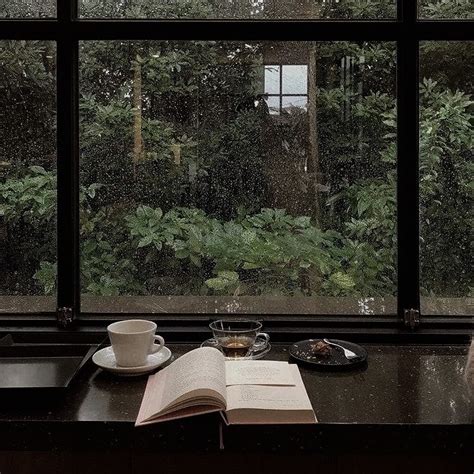 𝘦𝘹 𝘭𝘶𝘯𝘢 𝘦𝘵 𝘢𝘴𝘵𝘳𝘪𝘴 Cozy Aesthetic Rain Window Coffee And Books