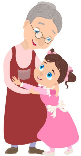 Grandmother And Granddaughter Illustrations Royalty Free Vector