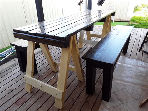 Table pedestals in mission, victorian, fluted styles and more. old pallets turned into trestle table an... | Bunnings ...