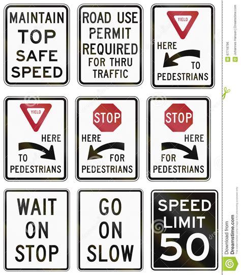 Traffic Guide Signs In The United States Cartoon Vector