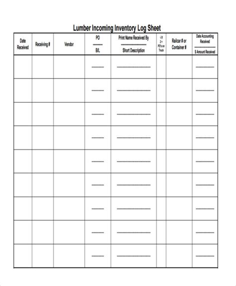 Inventory Sheet Template 11 Free Samples Examples