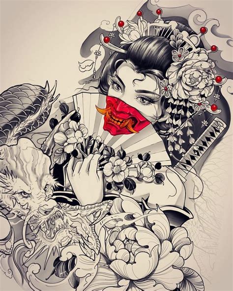 Asian Inkspiration On Instagram Geisha X Hannya Design By 💥 Cindy