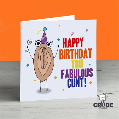 Paper Happy Birthday Cunt Funny Rude Birthday Card Birthday Cards Etna