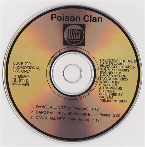 Poison Clan Dance All Nite Cd Discogs