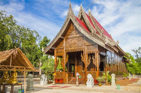 Palm Sugar Wood Temple Prajuabkirikhan Thailand Stock Photo Image