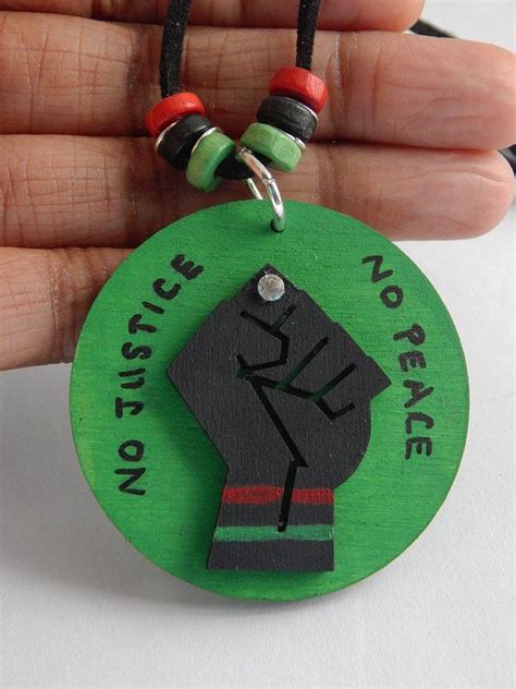 No Justice No Peace Jewelry Black Power Necklace Rbg Jewelry African