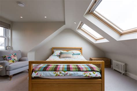 Dormer Window Loft Conversion With Skylights In South West London Loft Conversion Bedroom