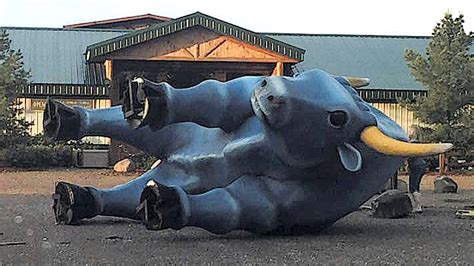 Brainerds Babe The Blue Ox Toppled By Storms Thursday