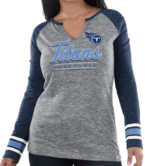 Tennessee Titans Womens Majestic Nfl Lead Play 3 Long Sleeve Raglan