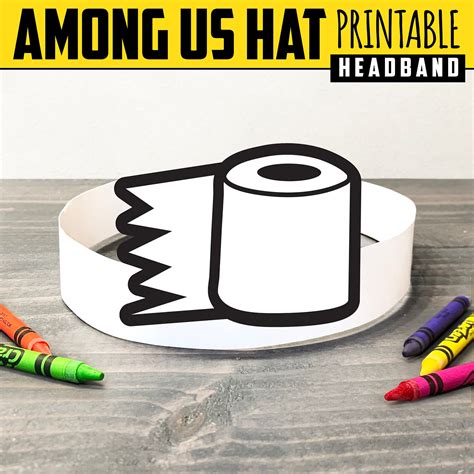 Among Us Toilet Paper Roll Hat Printable Headbands In Full Etsy