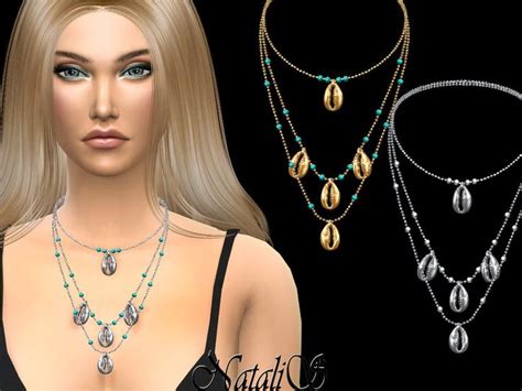 Shell Layered Necklace Found In Tsr Category Sims 4 Female Necklaces