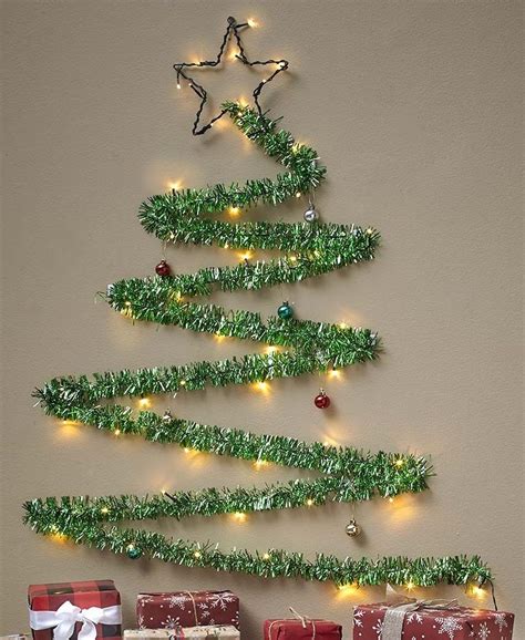 20 Festive Christmas Wall Trees To Copy Right Now Wall Christmas