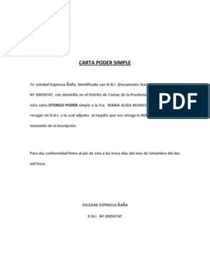 Carta poder simple => ejemplos de carta de poder simple para descargar gratis ✅. Llenado Carta Poder Para Cobrar Un Cheque