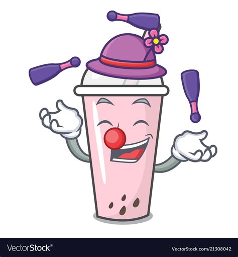 Such as png, jpg, animated gifs, pic art, logo, black and white, transparent, etc. Juggling raspberry bubble tea character cartoon Vector Image