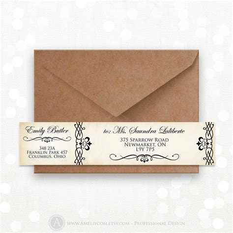 Printable Wrap Around Address Labels Editable Instant Download