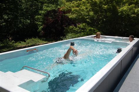 Endless Pools Swim Spa Dual Temperature Swimming Pool And Hot Tub Modern Hot Tubs By