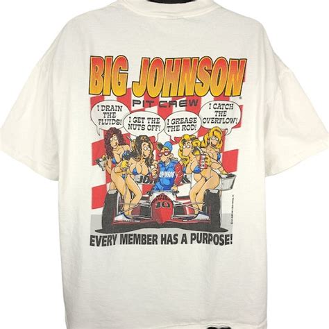Big Johnson Pit Crew T Shirt Vintage 90s Racing Every Gem