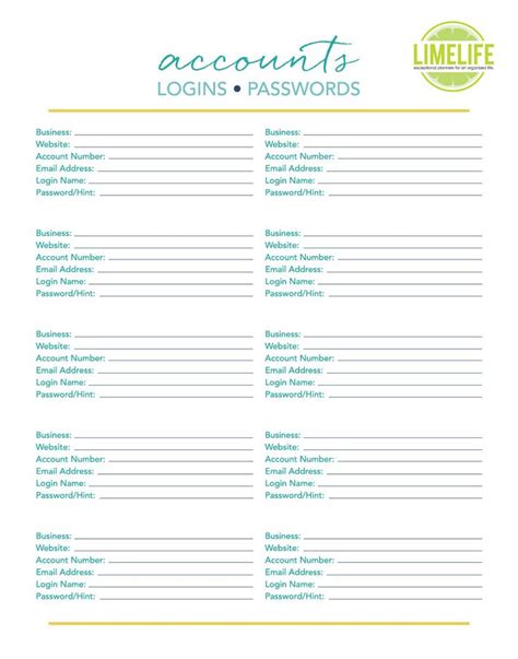 Free printable password log organize your life printables. 64 best images about Password Organizer on Pinterest ...
