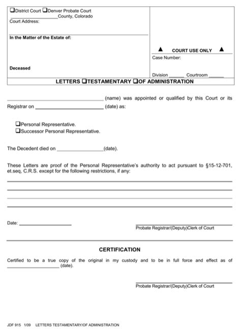 probate forms   formtemplate
