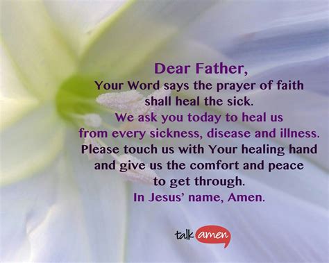 Prayer For Sickness Prayer For The Sick Prayers For Healing Prayer For Healing The Sick